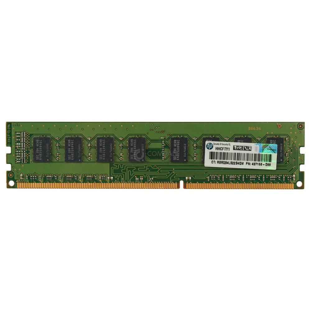 497158-D88 HP MEMORY 4GB 2RX8 PC3 10600 DDR3 DIMM